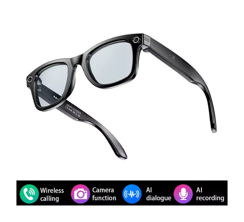AI Smart Glasses with Camera and Stereo Speakers