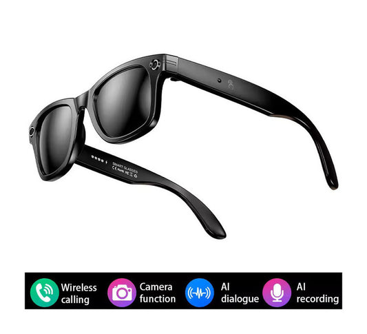 AI Smart Glasses with Camera and Stereo Speakers