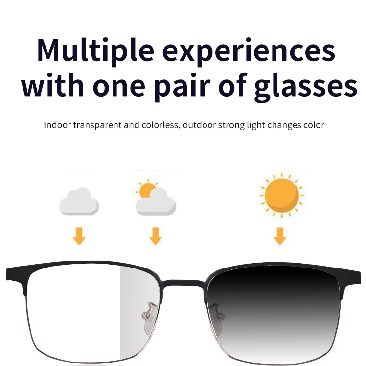 Color-Changing Smart Glasses with Stereo Speakers - Silver Frame