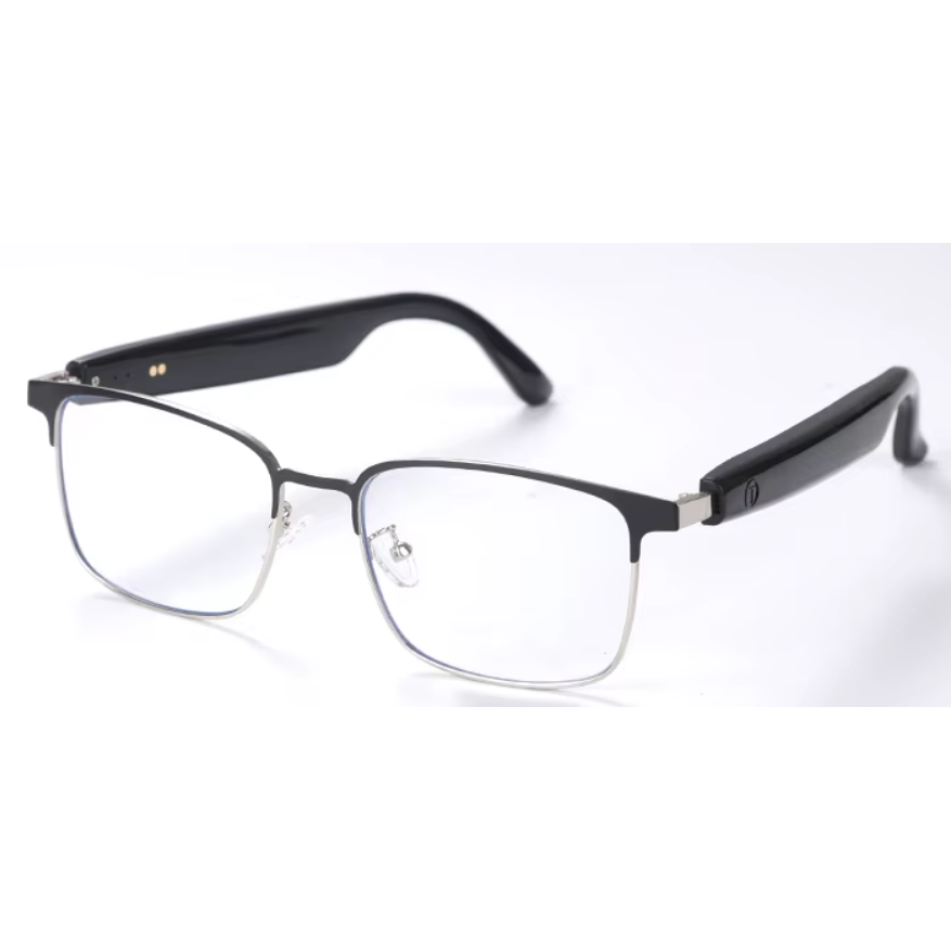 Color-Changing Smart Glasses with Stereo Speakers - Silver Frame